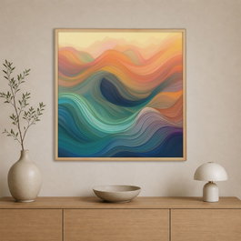 Wallity Pintura Decorativa en Lienzo Enmarcada 80 x 80 cm Multicolor